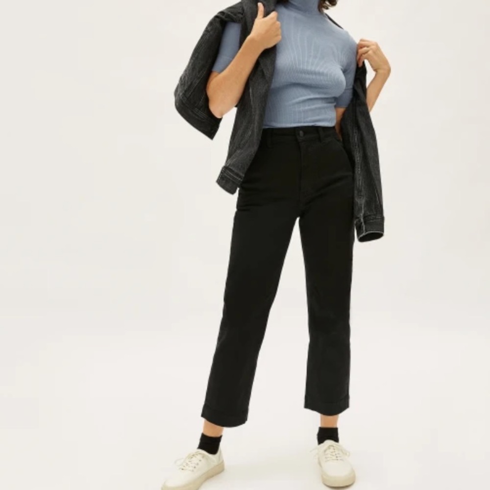 Tommy Hilfiger Classic Stretch Twill Flat Front Chino Straight Leg Crop Pants